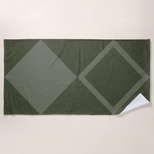 Moderne Dubbele Diamanten Strandlaken – Moss Green (Voorkant)