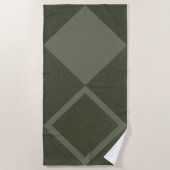 Moderne Dubbele Diamanten Strandlaken – Moss Green (Voorkant)