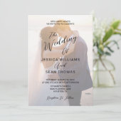 Moderne dubbele foto bruiloft kaart (Staand voorkant)