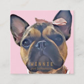 Moderne Dubbele foto Scannable QR Code Vierkante Visitekaartje (Voorkant)