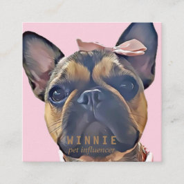 Moderne Dubbele foto Scannable QR Code Vierkante Visitekaartje