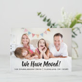 Moderne dubbele foto verplaatsen feestdagenkaart (Staand voorkant)