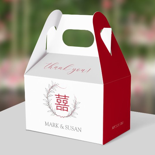 Moderne Dubbele Geluks Huwelijk Dank Je Bedankdoosjes