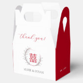 Moderne Dubbele Geluks Huwelijk Dank Je Bedankdoosjes (Geopend)