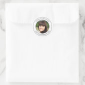 Moderne dubbele grens ondertekend door de auteur f ronde sticker (Tas)