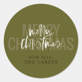 Moderne dubbele kerst ronde sticker (Voorkant)
