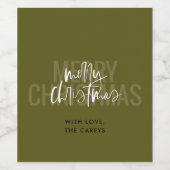 Moderne dubbele kerst wijn etiket (Enkel label)