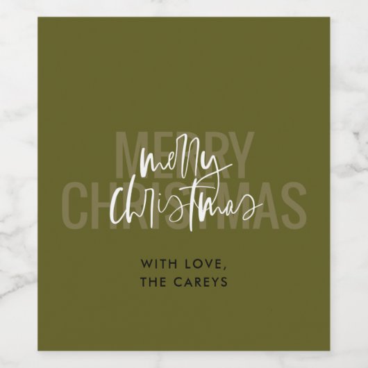 Moderne dubbele kerst wijn etiket (Enkel label)