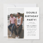 Moderne Dubbele Verjaardagsfeestfoto Verjaardag Kaart (Voorkant)