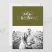 Moderne Dubbele Vrolijke Kerst Verticale Evergreen Feestdagenkaart (Voorkant)