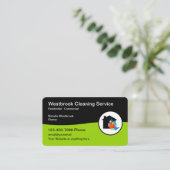 Moderne dubbele-zijreinigingsservice visitekaartje (Staand voorkant)