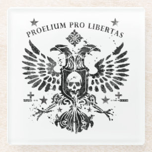 Moderne dubbelhoofdadelaar glazen onderzetter