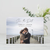 Moderne dubbelzijdige foto bruiloft opslaan van de kaart (Staand voorkant)