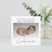 Moderne dubbelzijdige foto Godparent voorstel Kaart (Staand voorkant)
