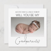 Moderne dubbelzijdige foto Godparent voorstel Kaart (Voorkant)