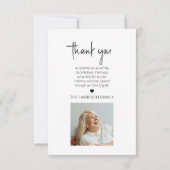 Moderne, dubbelzijdige fotobegrafenis bedankkaart (Achterkant)