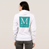 Moderne dubbelzijdige naam Monogram Vrouwen Hoodie (Achterkant volledig)