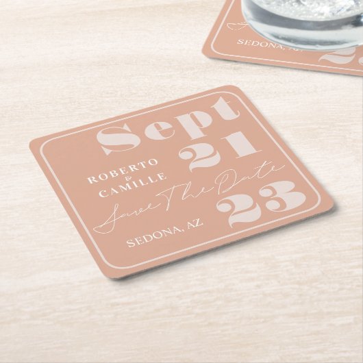 Moderne, dubbelzinnige, gebold printverbinding bes kartonnen onderzetters (Schuin)