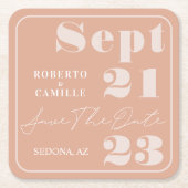 Moderne, dubbelzinnige, gebold printverbinding bes kartonnen onderzetters (Voorkant)