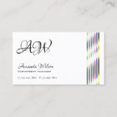 Moderne Duidelijke Witte Kleurrijke Decor Strepen  Visitekaartje (Voorkant)