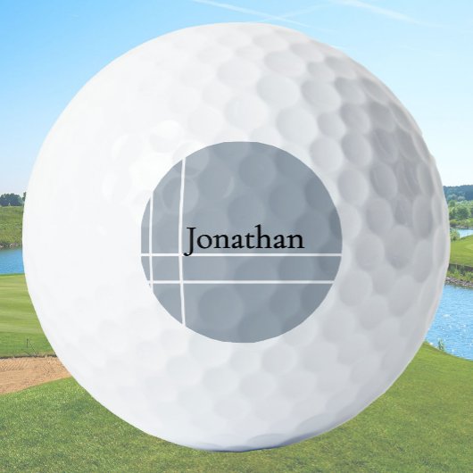 Moderne duif grijs minimalistische aangepaste naam golfballen