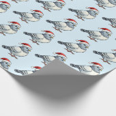 Moderne Duif Kerstman Kerstmis Cadeaupapier (Hoek)