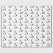 Moderne Duif Kerstman Kerstmis Cadeaupapier (Vlak)