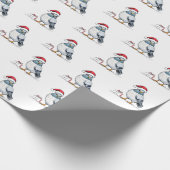 Moderne Duif Kerstman Kerstmis Cadeaupapier (Hoek)