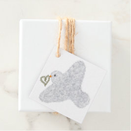 Moderne duif met olijftak Nieuwjaarsfeest Bedankjes Labels