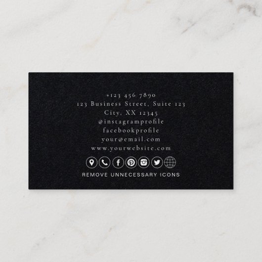 Moderne duistere initialen visitekaartje (Achterkant)