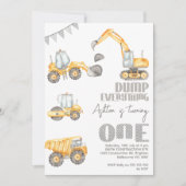 Moderne Dump Alles Bouw 1e Verjaardag Kaart (Voorkant)