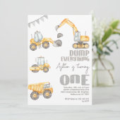 Moderne Dump Alles Bouw 1e Verjaardag Kaart (Staand voorkant)