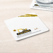 Moderne Dump Truck Party-software voor bouwtechnie Kartonnen Onderzetters (Schuin)