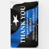 Moderne dun blauwe lijn Dank je politie pensioen Spandoek (Verticaal)