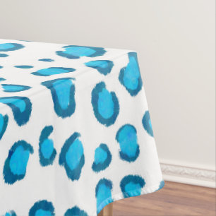 Moderne dun laopard Blue Pattern Animal Print Tafelkleed