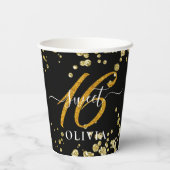 Moderne, dunne 16 papierbekertjes papieren bekers (Achterkant)