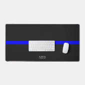 Moderne dunne blauwe lijn Monogram Politieagent Bureaumat (Keyboard & Muis)