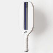Moderne dunne blauwe lijn politieagent Monogram Pickleball Paddle (Links)