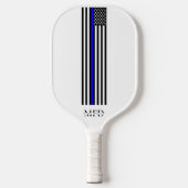 Moderne dunne blauwe lijn politieagent Monogram Pickleball Paddle (Voorkant)