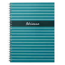 Moderne, dunne Blauwgroen strepen met naam