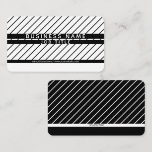 Moderne dunne gestreepte minimalistische witte & z visitekaartje