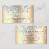 Moderne, dunne Glitter Metallic Gold Makeup arties Visitekaartje (Voorkant / Achterkant)