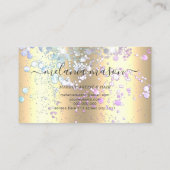 Moderne, dunne Glitter Metallic Gold Makeup arties Visitekaartje (Achterkant)