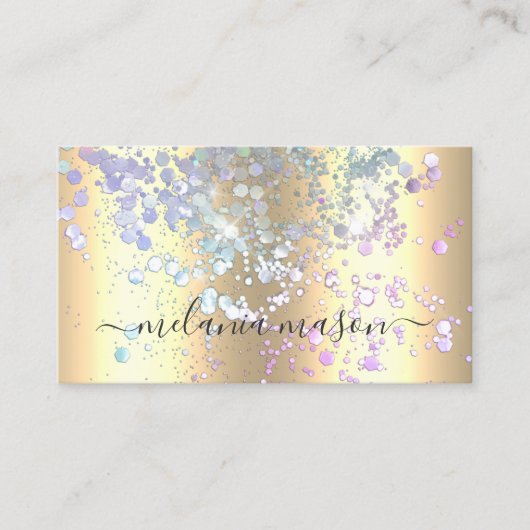 Moderne, dunne Glitter Metallic Gold Makeup arties Visitekaartje (Voorkant)