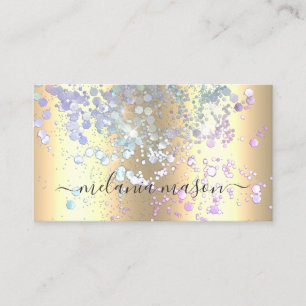 Moderne, dunne Glitter Metallic Gold Makeup Artist Visitekaartje