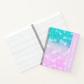 Moderne, dunne, roze aqua dragonflies notitieboek (Binnen)