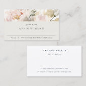 Moderne Dusky Blush Pioen Bloemen Bunch Afspraak Visitekaartje (Voorkant / Achterkant)