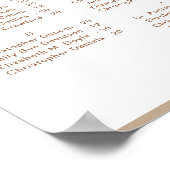 Moderne dusty beige bruiloft, alfabetische zitplaa poster (Hoek)