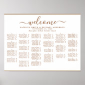 Moderne dusty beige bruiloft, alfabetische zitplaa poster (Voorkant)
