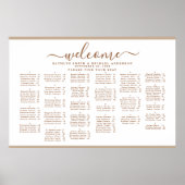 Moderne dusty beige bruiloft, alfabetische zitplaa poster (Voorkant)